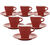 Tasses - ORIGAMI - Espresso et sous tasses rouge 9cl x6 image