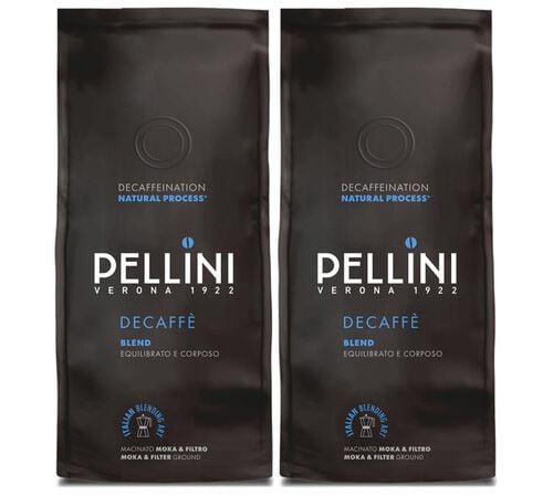 2 x 185 g - Caf&eacute; moulu - Decaffeinated - PELLINI
