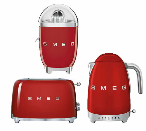 Set Petit-D&eacute;jeuner (Toaster - Presse Agrumes - Bouilloire) Rouge - SMEG