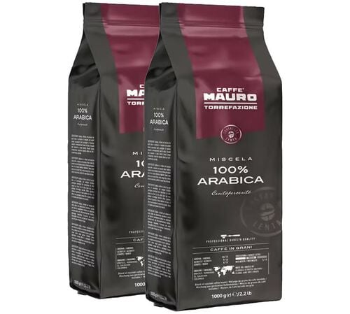 2 x 1 kg - Caf&eacute; en grain - Centopercento 100% Arabica - CAFF&Egrave; MAURO