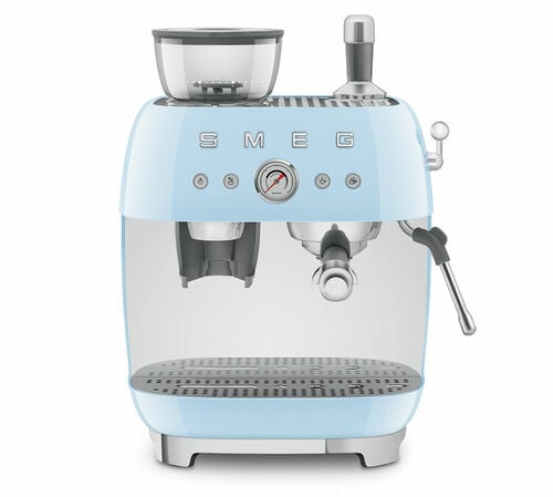 Machine expresso SMEG EGF03PBEU Bleu Azur Ann&eacute;es 50 avec moulin int&eacute;gr&eacute;