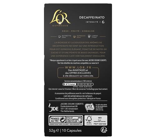 100 capsules compatibles Nespresso* Original Decaffeinato - L'OR ESPRESSO image number 2