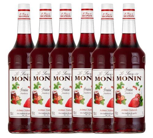 6 x Sirop Monin - Fraise - 1 l