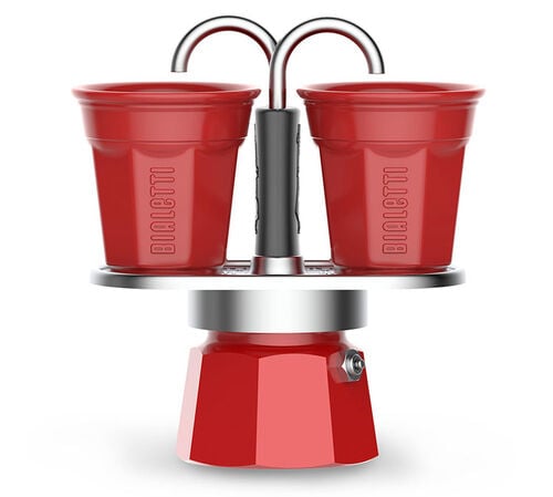 Cafeti&egrave;re italienne - Mini express - 2 tasses / 10 cl + 2 bicchierini rouges - BIALETTI