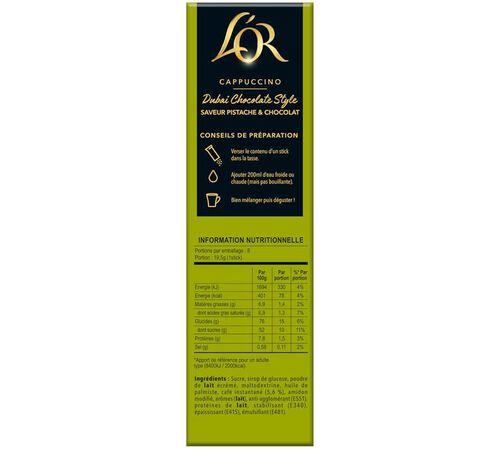 L'OR Dubai Chocolate Style Instant Cappuccino &ndash; 8 Sticks image number 2