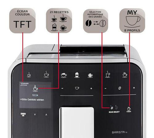 Expresso Broyeur Melitta Barista TS Smart Connect&eacute;e Argent F850-101 image number 6