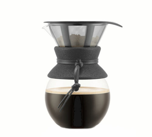 Cafeti&egrave;re manuelle Bodum Pour Over contour noir 8 tasses / 1L