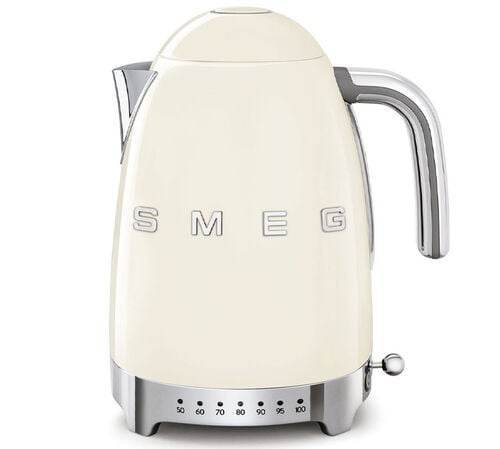 Wasserkocher KLF04CREU mit einstellbarer Temperatur Creme 1,7 L + Geschenk - SMEG