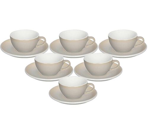 6 tasses Cappuccino + 6 sous tasses "Ivory" - 200 ml - Loveramics