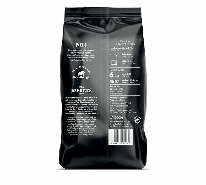 1 kg - Caf&eacute; en grain - Crema N&deg; 1 - GORILLA COFFEE image number 1