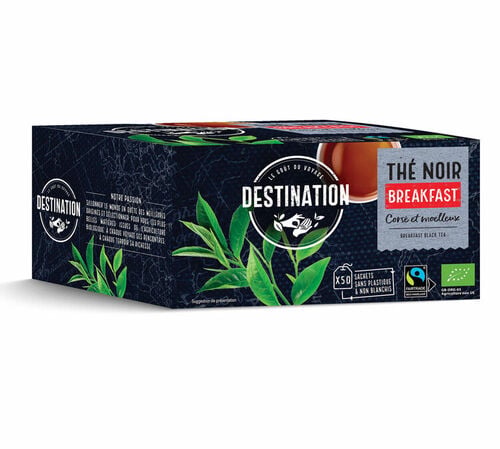 English Breakfast Tea Organic Ceylon 50 Tea Bags x 2g - Destination