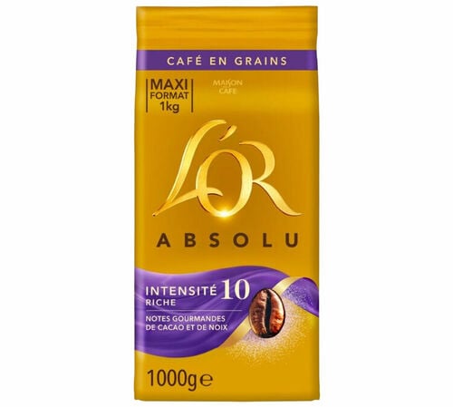 1 kg - Caf&eacute; en grain - Intensit&eacute; 10 - L'OR
