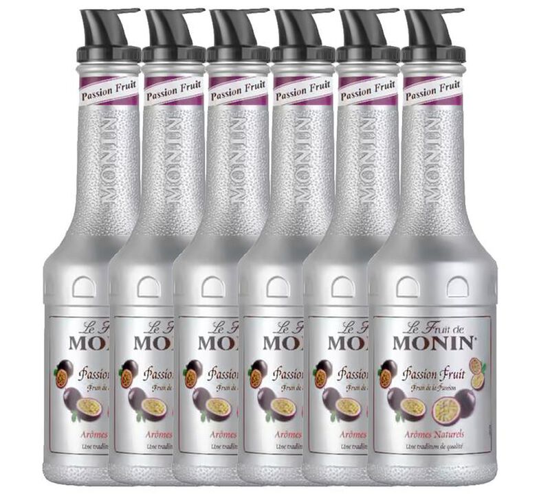 Lot de 6 pur&eacute;es de Fruit de Monin - Fruit de la passion - 6 x1 L image number 0