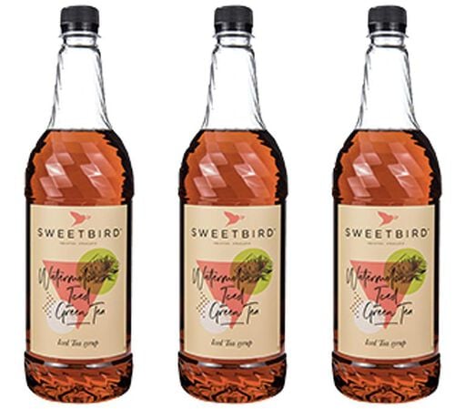 Lot de 3 Sirops Sweetbird - Th&eacute; vert glac&eacute; past&egrave;que - 3 x 1L image number 0