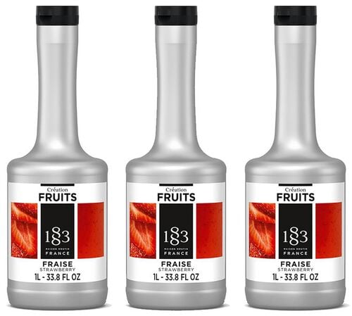 Lot de 3 pur&eacute;e de fruit Cr&eacute;ation Fruits 1883 - Fraise - 3x1 L