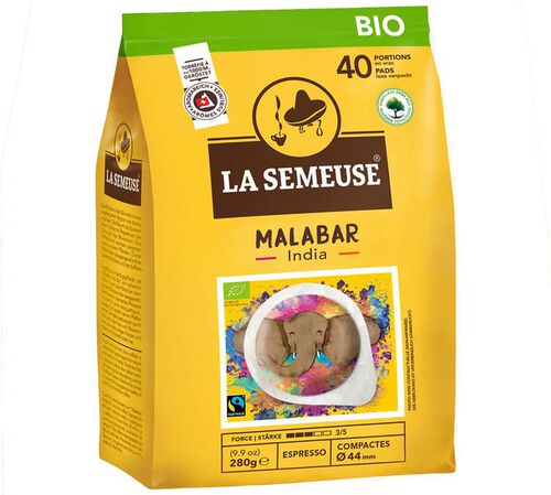 40 dosettes ESE Malabar India Bio - Fairtrade - La Semeuse