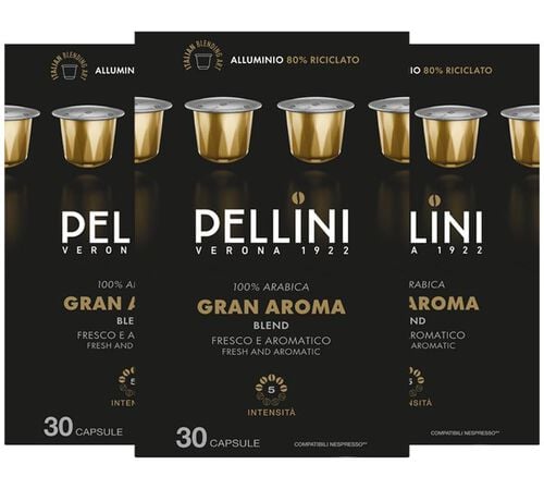 90 capsules compatibles Nespresso* Original Gran Aroma - PELLINI