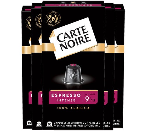 50 capsules compatibles Nespresso* Original Espresso Intense n&deg;9 - CARTE NOIRE