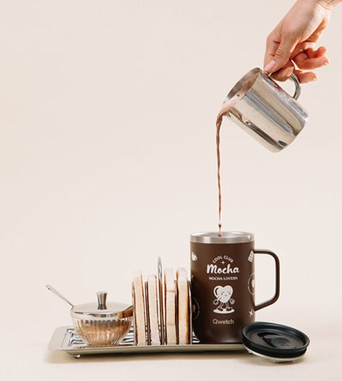Mug tisani&egrave;re isotherme - COOL CLUB Mocha - 470ml - QWETCH image number 2