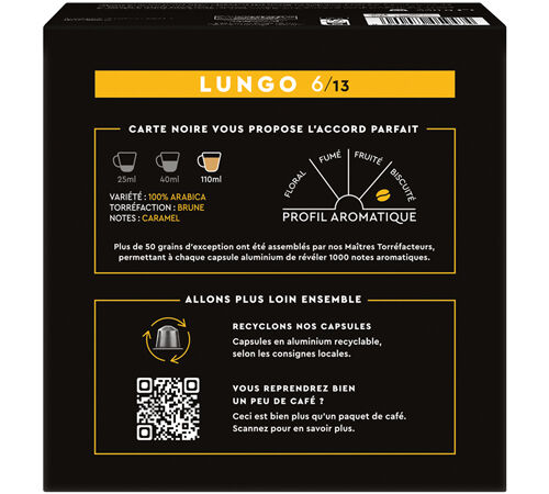 60 capsules compatibles Nespresso* Original Espresso Lungo N&deg;6 - CARTE NOIRE image number 3