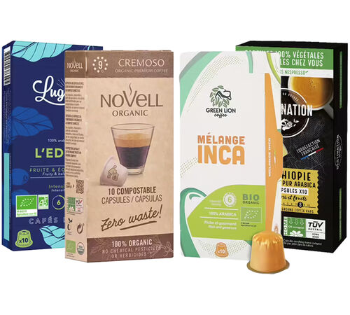 Pack d&eacute;couverte bio 40 capsules compatibles Nespresso* Original