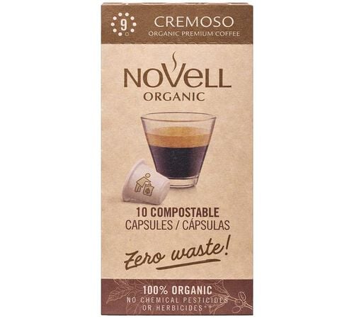 10 Nespresso* Original Compatible Capsules Organic Cremoso &ndash; NOVELL