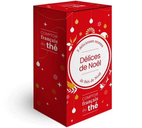 Coffret Th&eacute; D&eacute;lices de No&euml;l - 5 sachets - COMPTOIR FRAN&Ccedil;AIS DU TH&Eacute;