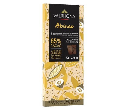 Tablette Chocolat Noir Abinao 85% Cacao - 70 g - VALRHONA image number 0