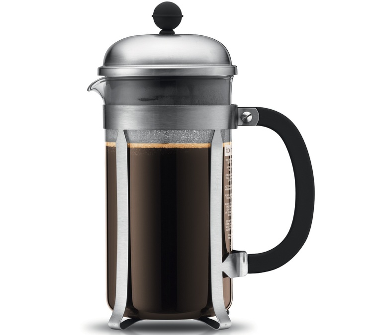 Bodum Chambord French Press coffee maker in brushed stainless steel 1L
