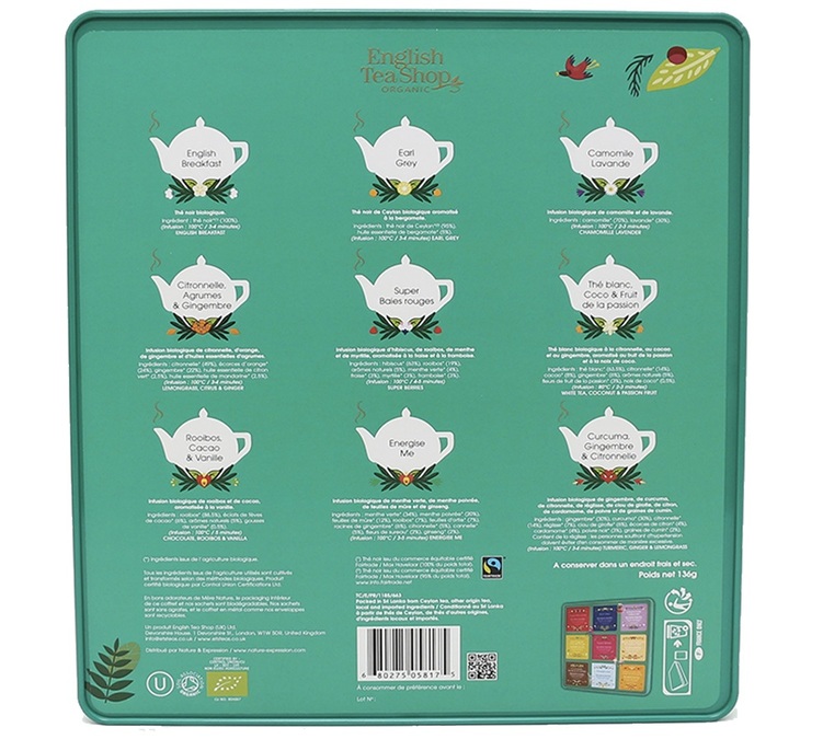 English Tea Shop Ultimate Tea Collection 72 Tea sachets in metal box