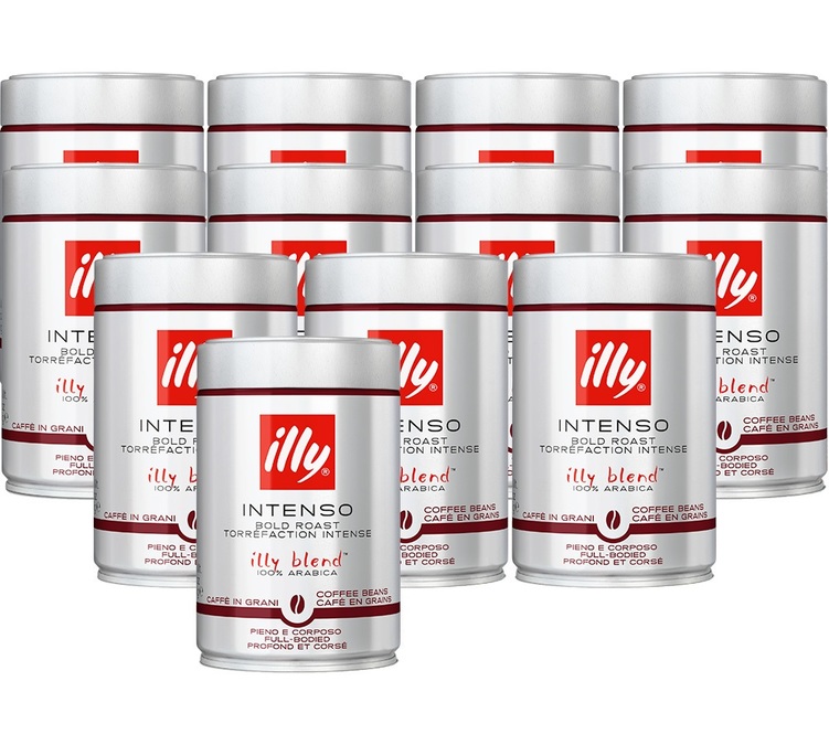 Illy Coffee Beans Espresso Intenso (Scura) Dark Roast 12 x 250g