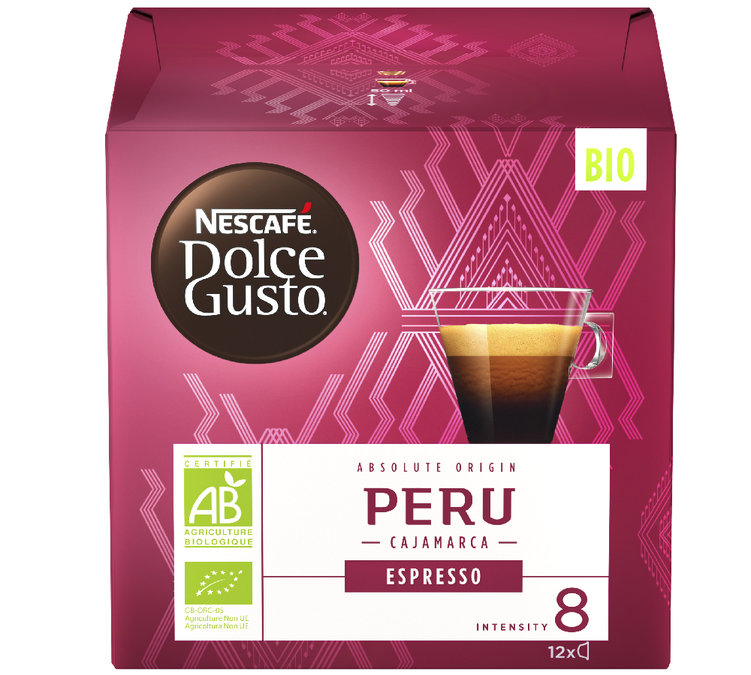 Nescafé Dolce Gusto pods Peru Espresso Organic x 12 coffee pods
