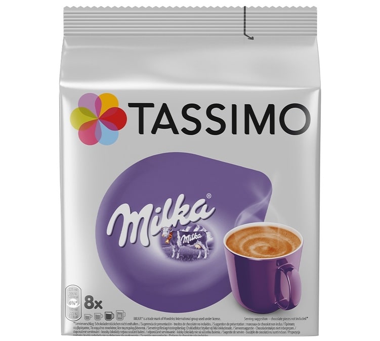 Tassimo Milka Hot Chocolate16 T-Discs 8 Servings - Pack of 2