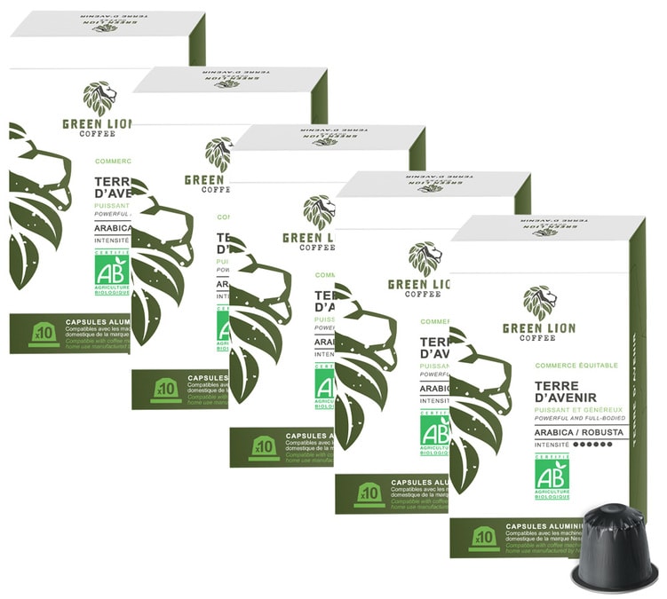 50 Capsules Compatibles Nespresso® Pro - Terre d'avenir - GREEN LION COFFEE