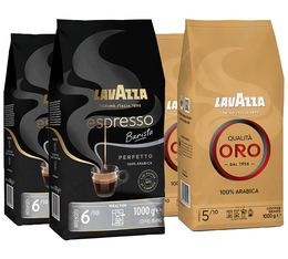 Lavazza Coffee Beans Qualità Oro + Espresso Barista Perfetto Pack - 4kg