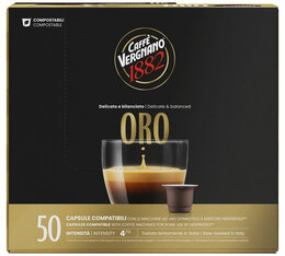 50 Nespresso* Original Compatible Capsules Espresso Oro – CAFFE VERGNANO