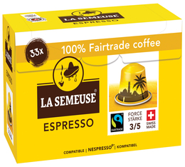 33 Nespresso* compatible capsules Original Espresso Fairtrade - LA SEMEUSE