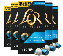 50 Nespresso* Original Compatible Capsules Decaffeinato – L'OR ESPRESSO
