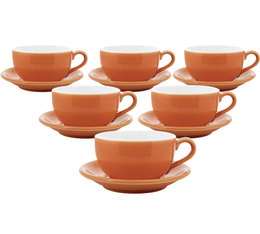 6 Origami Latte Bowl cups and saucers 25 cl - Orange
