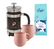 Pack of Pylano Cafetière 1L and Terra Mugs in Pink with Lugat Rose Diamond Ground Coffee - 250g