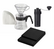 Hario Starting Kit: V60 Plastic Dripper, Glass Server, Mini Black Pro Grinder and Polaris Scale