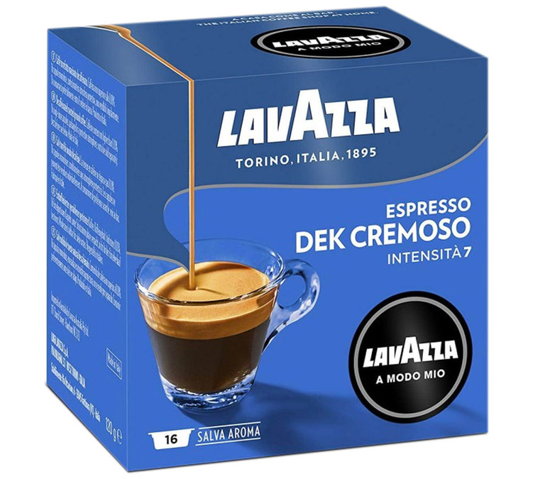 Lavazza Dek Cremoso A Modo Mio x 16 Lavazza coffee pods