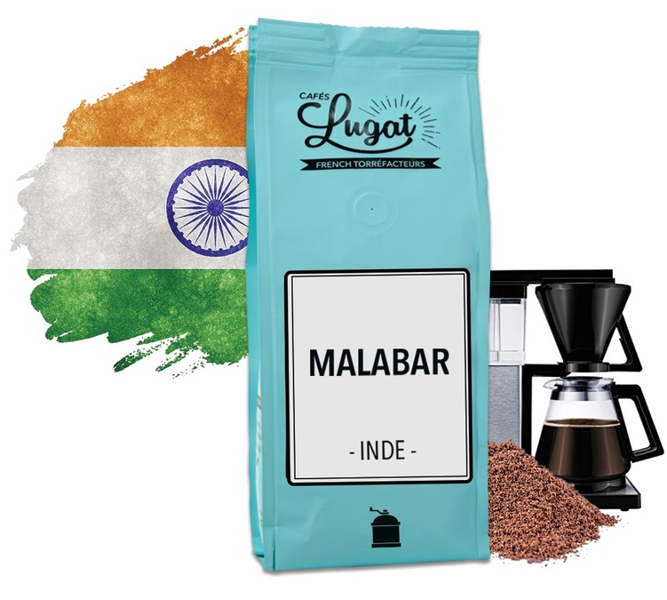 250g Malabar Indian ground coffee for filter coffee machines, by Cafés