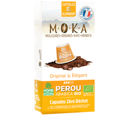 MOKA Perou Organic & Biodegradable capsules for Nespresso x 10