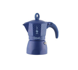 6-cup Bialetti Dama Deco moka pot in blue