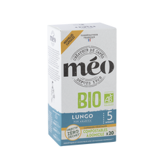 Cafés Méo Nespresso* Original Compatible Capsules Lungo Organic x 20