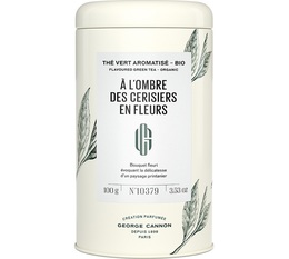 George Cannon 'A l'ombre des cerisiers' organic floral green tea - 100g loose leaf in tin
