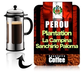Ground coffee for French press coffee makers - Plantation La Campina - Sanchirio Paloma - 250g - Peru