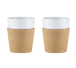 Bodum Bistro porcelain and cork cups (2x300ml)