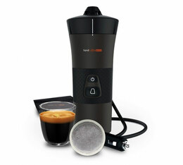 Handcoffee Auto 12V travel coffee maker for Senseo pods + travel case & gifts